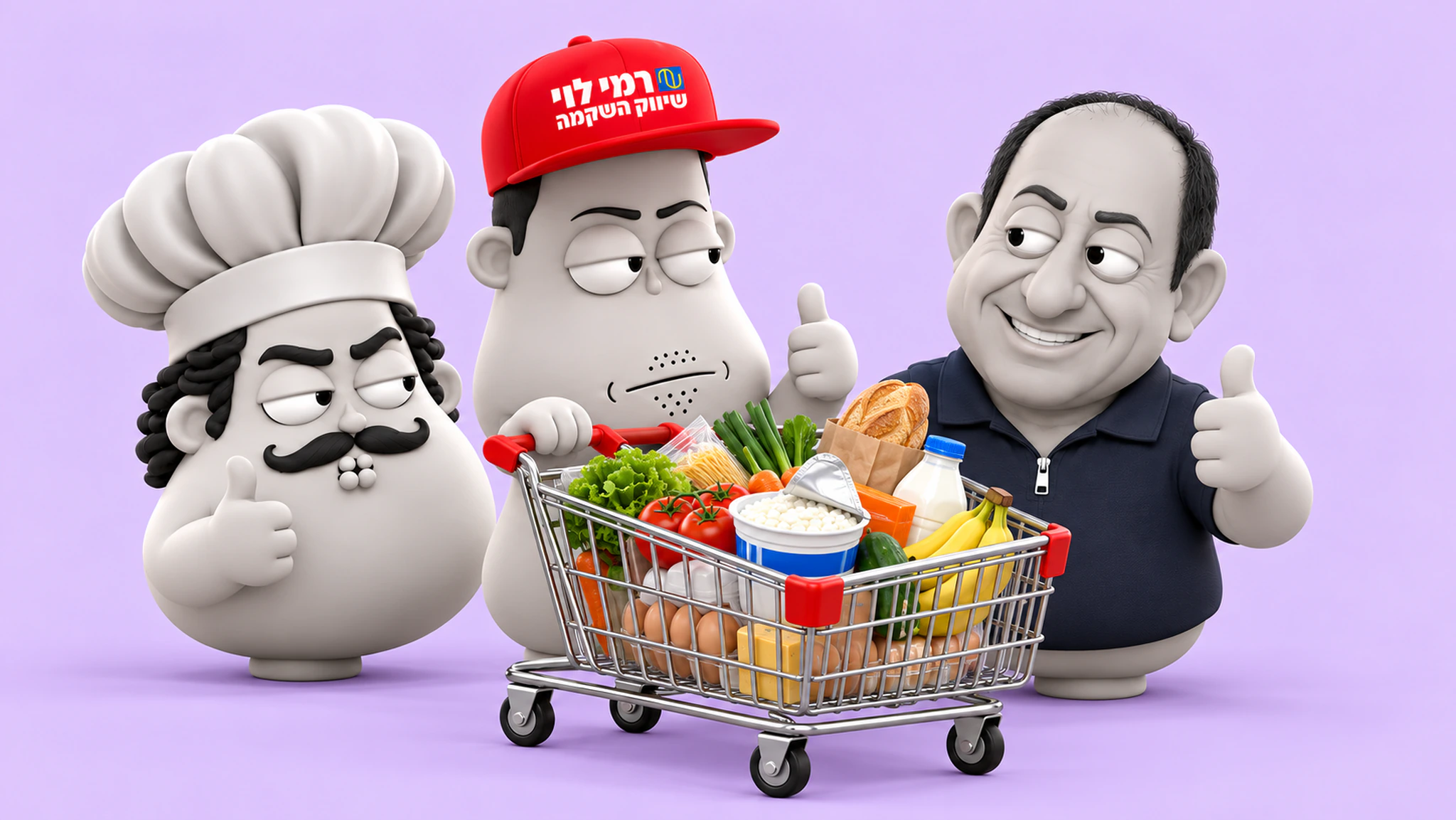 עגלה מלאה ברמי לוי אחרי שהניתוב עבד
